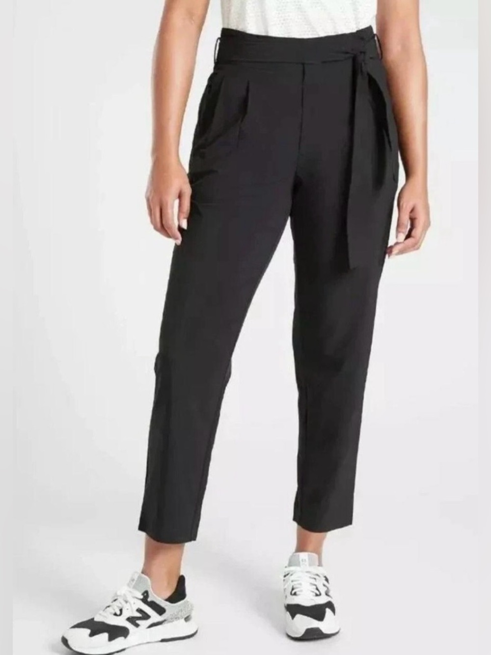 Athleta Skyline Pant II Black High-Rise Tie-Waist Pants Size 00